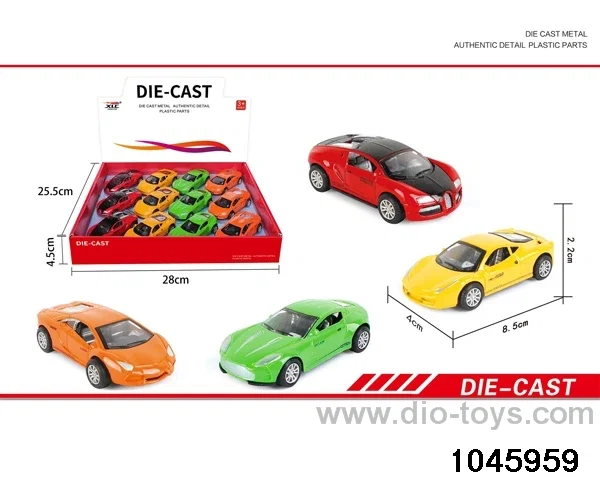 12pcs pull back alloy car