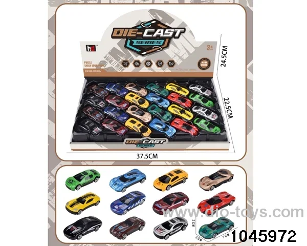 24pcs free wheel alloy car