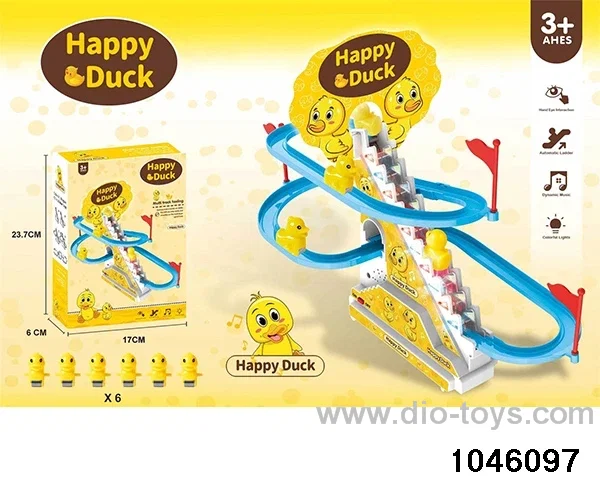 6pcs Ducklings Climbing Stairs Lights Music in color box