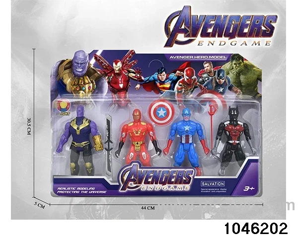 4pcs Heroic Avengers with Lights in blister
