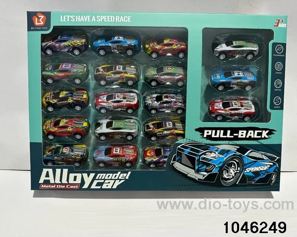 18pcs 6.8cm pull back car
