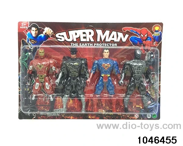 4pcs Heroes (with lights) with weapons in Blister card