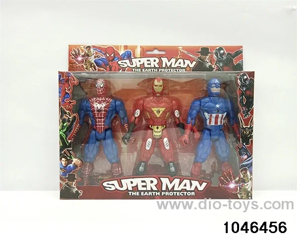 3pcs Heroes (with lights) with weapons in window box