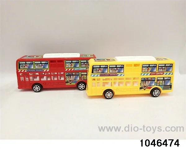 Electric double-decker buses in opp bag