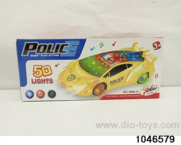 Electric sports car with lights and music in color box