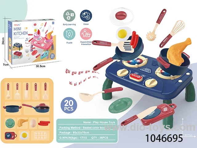 20pcs with light and music kitchen table in color box