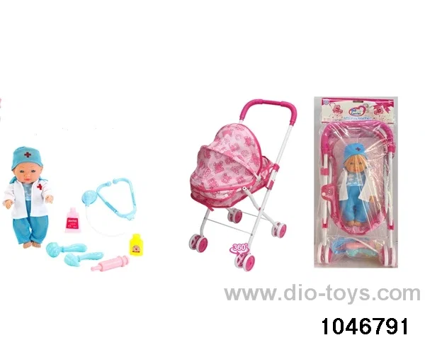 12 inch doll+cart