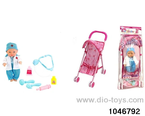 12 inch doll+cart