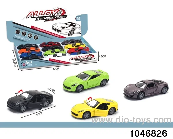12pcs pull back alloy car