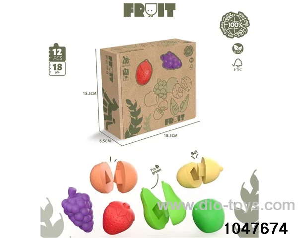 12pcs Cognitive Fruit Toys