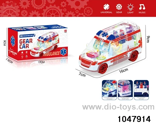 Electric Gear Lighted Musical Ambulance in color box