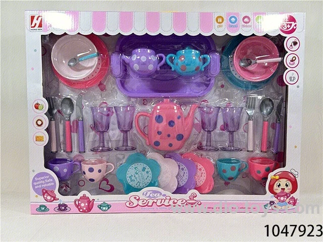 tea set in window box