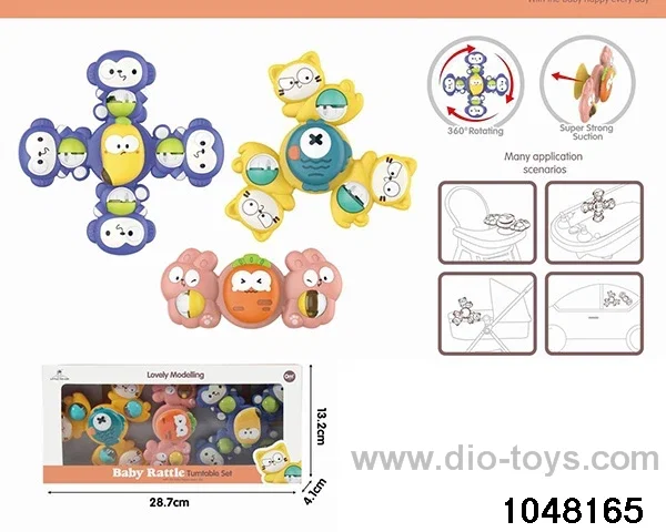 animal suction cup, rotary music in window box