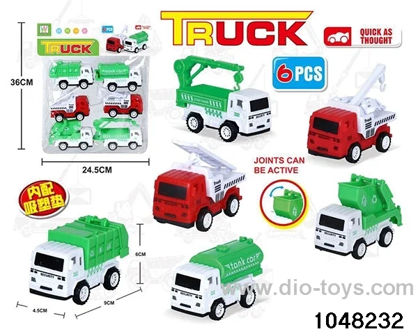Cartoon toy car set in PP bag with header