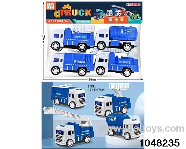 Inertia Police Car Set (Set of Four) in PP bag with header