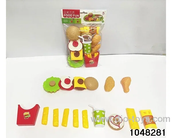Assembled hamburger combination in PP bag with header