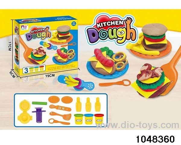 Colorful clay toys in color box