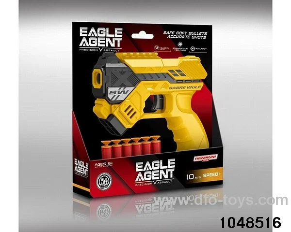 Soft bullet gun in display box