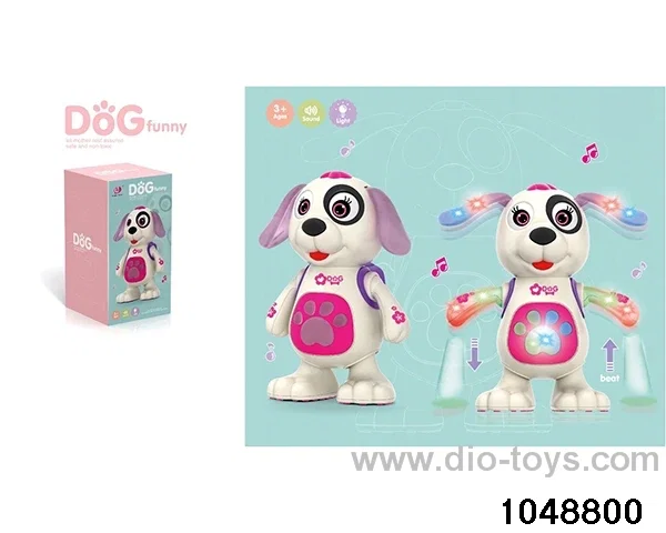 Electric Lighted Musical Jumping Dog in color box