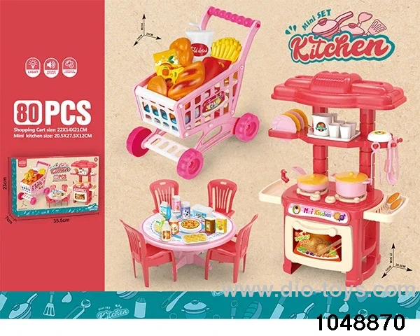 (GCC) Cutlery Table Shopping Cart Dining Table 3 in 1 in color box