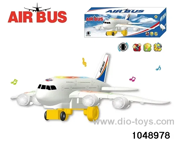 Electric aircraft with lights and music in color box