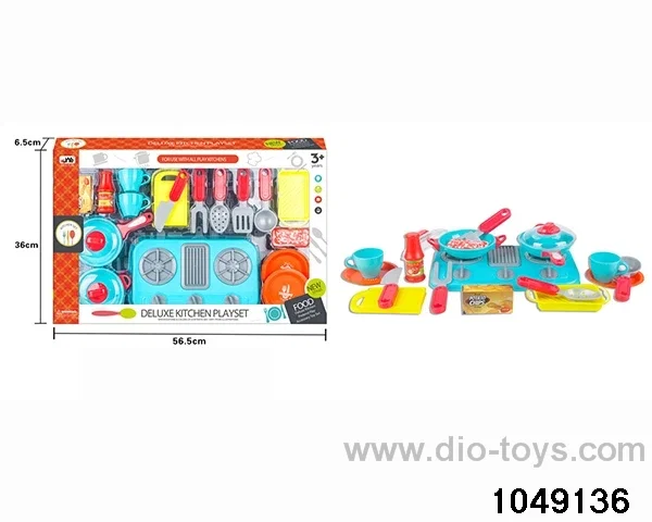 Kitchen toy set in window box