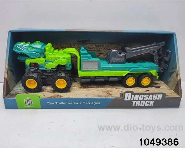 Dinosaur inertia car with sound and light in display box