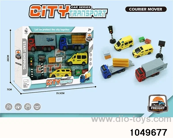 Pull Back Car Set in window box