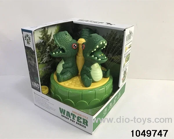 water-spraying dinosaur in display box
