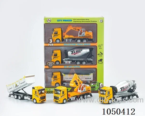 1:32 Pull back alloy car in 3pcs window box