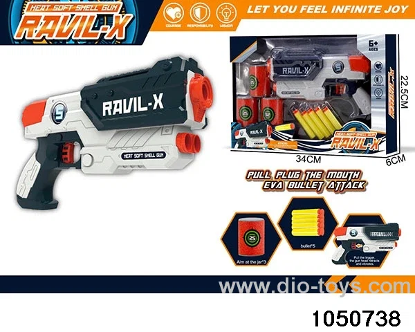 Soft bullet gun in window box