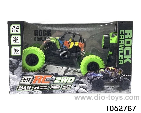 1:18 4 ch 2.4G RC car with lights in window box