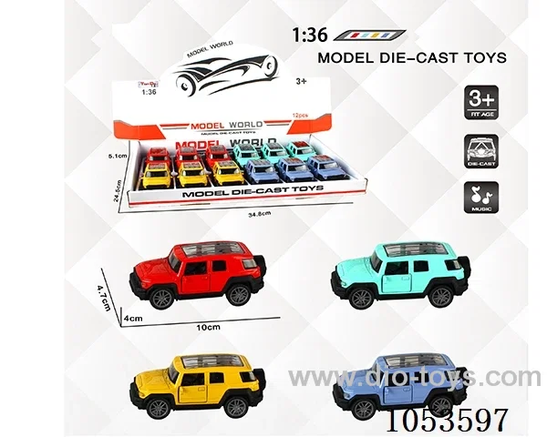 1：:36 Pull Back Alloy Car W L/M