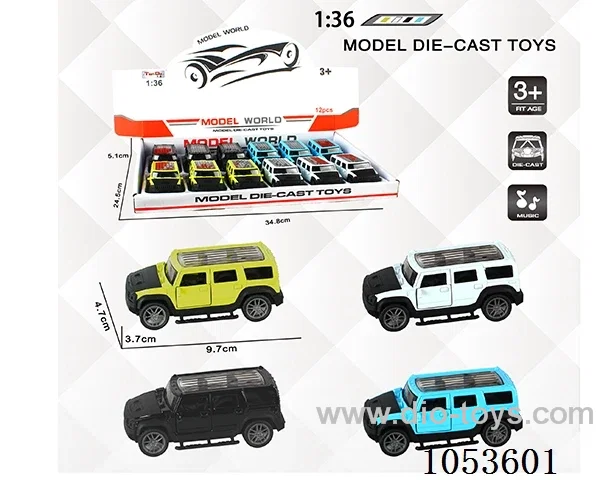 1：:36 Pull Back Alloy Car W L/M