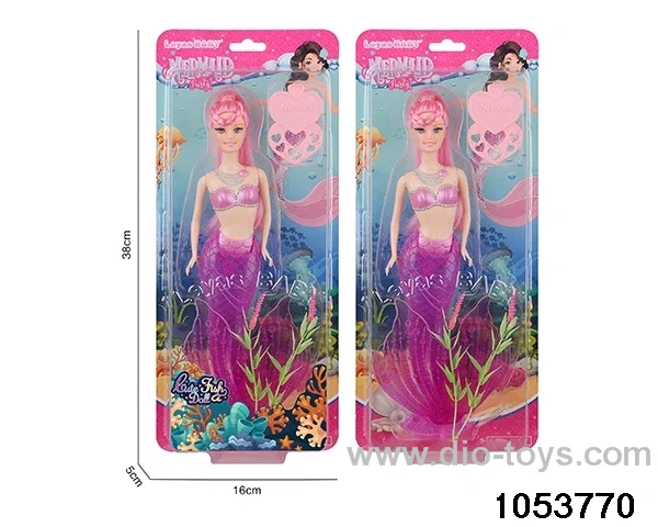 11 inch mermaid with light in clam shell