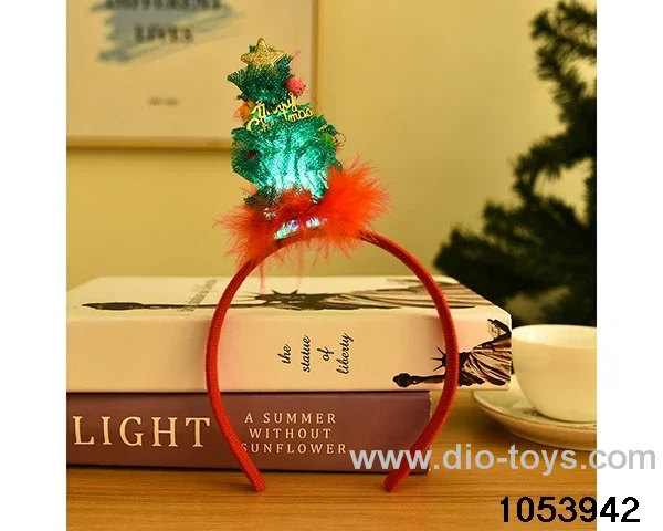 Christmas Hair Clip Headband（with light）in opp bag
