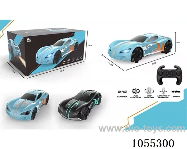 rc stunt car with spray