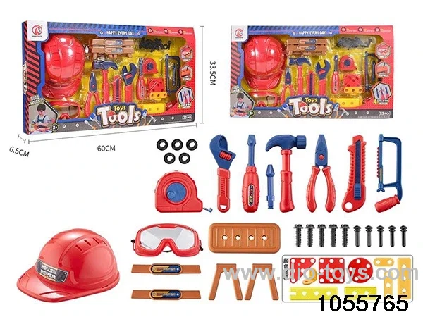 tool toys in window box