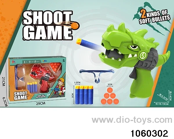 2-in-1 softball gun + ping-pong gun in window box