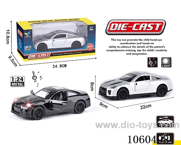 1:24 pull back alloy car with light/music