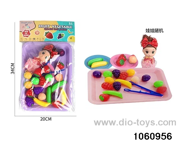25pcs Fruit and Vegetable Toys in pvc bag