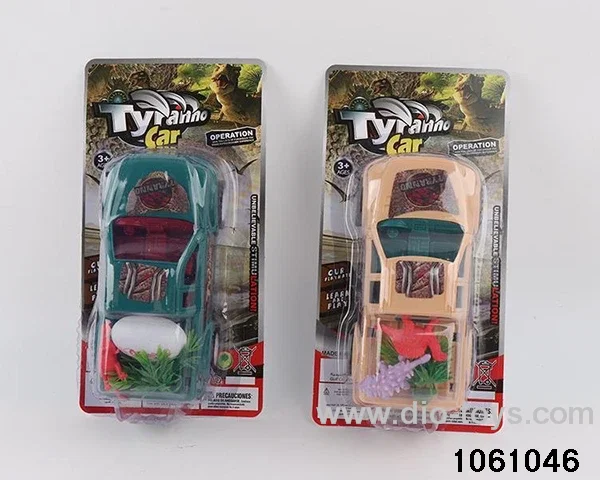 Inertial pickup truck carrying dinosaurs in Blister card