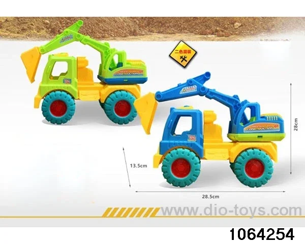 Skidding construction vehicle in PP bag with header