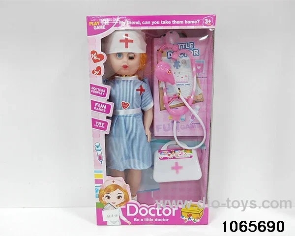18 inch doll set with music in window box