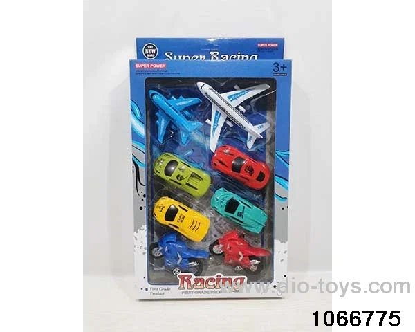 Pull Back Puzzle Airplane + Sports Car in window box
