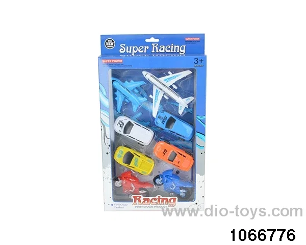 Pull Back Puzzle Airplane + Sports Car in window box
