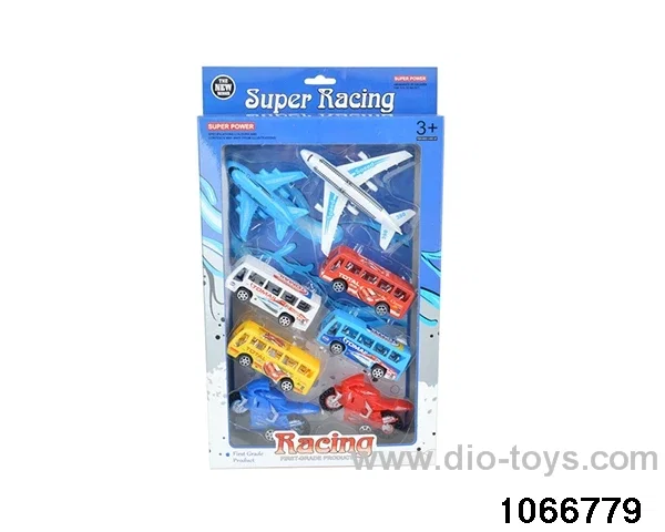 Pull back Puzzle Airplane + Car + Motorcycle in window box