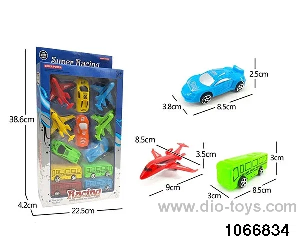 Pull Back Racing Bus Airplane Puzzle in window box