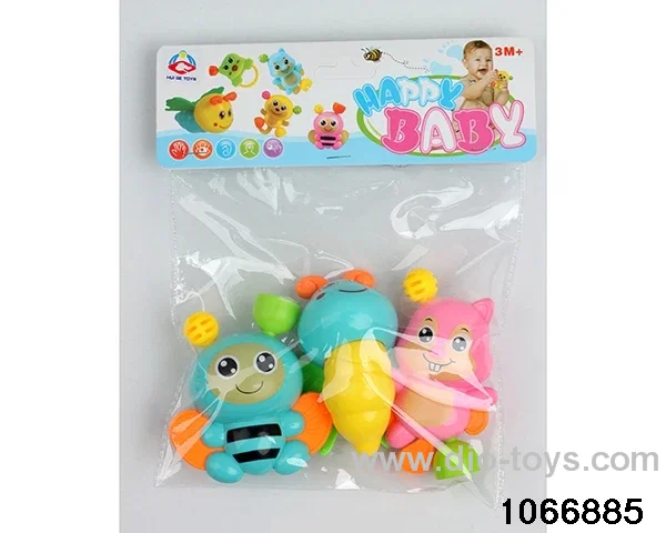 baby rattle in PP bag with header