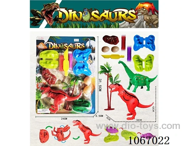 Deformed dinosaur egg and colored clay set